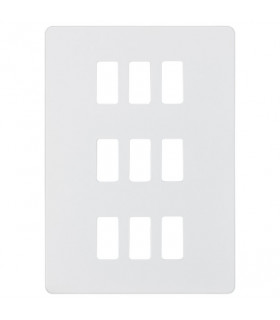 Screwless 9G grid faceplate - matt white