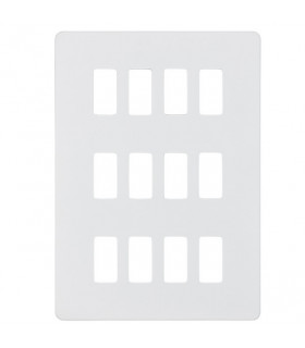 Screwless 12G grid faceplate - matt white