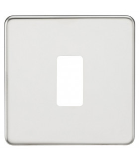 Screwless 1G grid faceplate - polished chrome