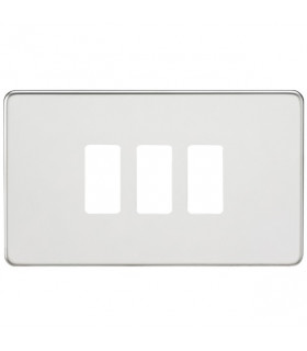 Screwless 3G grid faceplate - polished chrome
