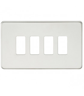 Screwless 4G grid faceplate - polished chrome