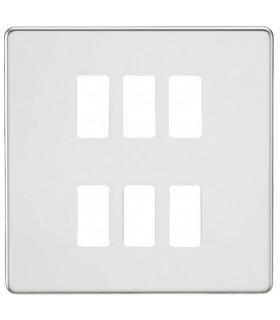 Screwless 6G grid faceplate - polished chrome