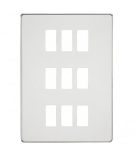 Screwless 9G grid faceplate - polished chrome