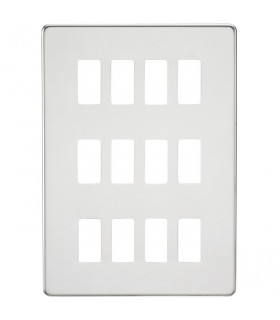 Screwless 12G grid faceplate - polished chrome