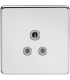 Screwless 5A Unswitched Socket - Polished Chrome with Grey Insert