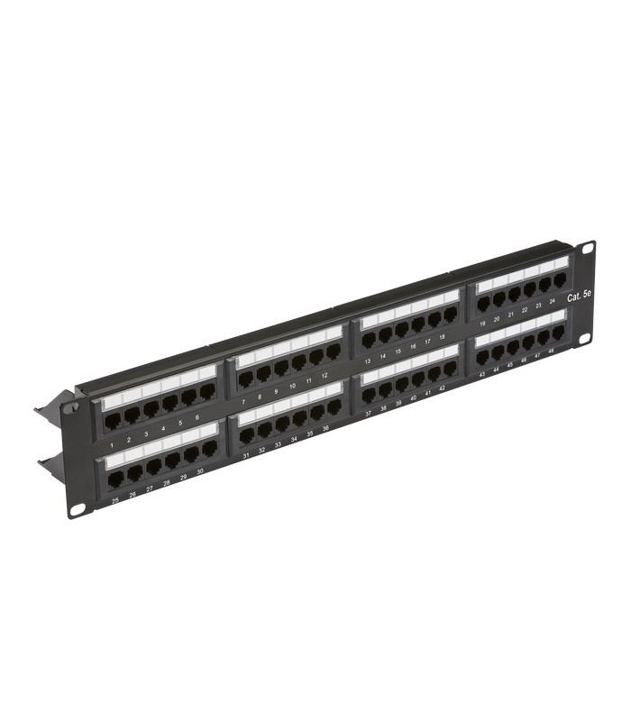 19â€ 2U 48-port UTP CAT5e patch panel