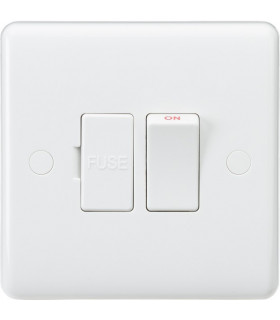 Curved Edge 13A Switched Fused Spur Unit with Flex Outlet from Base