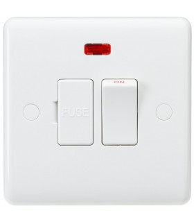 Curved Edge 13A Switched Fused Spur Unit with Neon