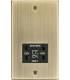 115-230V Dual Voltage Shaver Socket with Black Insert - Square Edge Antique Brass