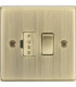 13A Switched Fused Spur Unit - Square Edge Antique Brass