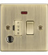 13A Switched Fused Spur Unit with Neon & Flex Outlet - Square Edge Antique Brass