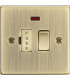 13A Switched Fused Spur Unit with Neon - Square Edge Antique Brass