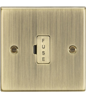 13A Fused Spur Unit - Square Edge Antique Brass