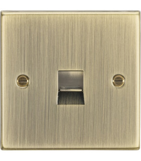 Telephone Extension Outlet - Square Edge Antique Brass