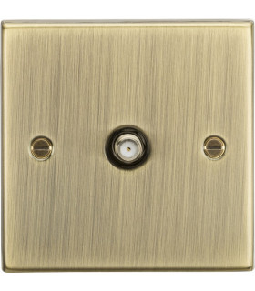 SAT TV Outlet - Square Edge Antique Brass