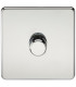 Screwless 1G 2-way 10-200W (5-150W LED) trailing edge dimmer - Polished Chrome