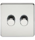Screwless 2G 2-way 10-200W (5-150W LED) trailing edge dimmer - Polished Chrome