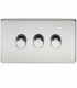 Screwless 3G 2-way 10-200W (5-150W LED) trailing edge dimmer - Polished Chrome