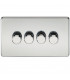 Screwless 4G 2-way 10-200W (5-150W LED) trailing edge dimmer - Polished Chrome