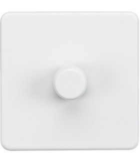 Screwless 1G 2-way 10-200W (5-150W LED) trailing edge dimmer - Matt White