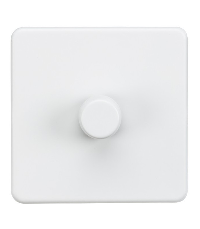 Screwless 1G 2-way 10-200W (5-150W LED) trailing edge dimmer - Matt White