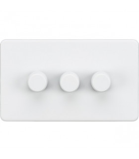 Screwless 3G 2-way 10-200W (5-150W LED) trailing edge dimmer - Matt White