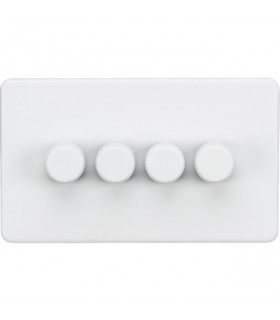 Screwless 4G 2-way 10-200W (5-150W LED) trailing edge dimmer - Matt White