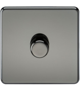 Screwless 1G 2-way 10-200W (5-150W LED) trailing edge dimmer - Black Nickel