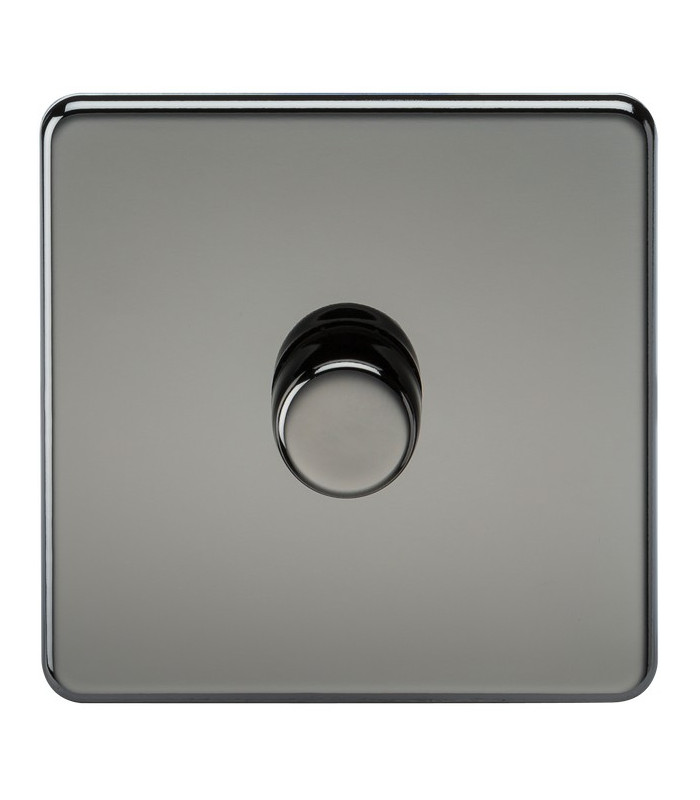 Screwless 1G 2-way 10-200W (5-150W LED) trailing edge dimmer - Black Nickel