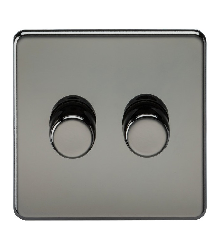 Screwless 2G 2-way 10-200W (5-150W LED) trailing edge dimmer - Black Nickel