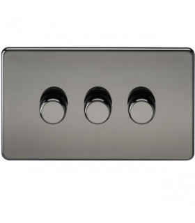 Screwless 3G 2-way 10-200W (5-150W LED) trailing edge dimmer - Black Nickel
