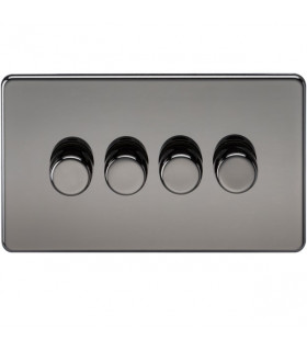 Screwless 4G 2-way 10-200W (5-150W LED) trailing edge dimmer - Black Nickel