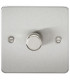 Flat Plate 1G 2 way 10-200W (5-150W LED) trailing edge dimmer - Brushed Chrome