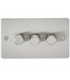 Flat Plate 3G 2 way 10-200W (5-150W LED) trailing edge dimmer - Brushed Chrome