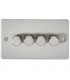 Flat Plate 4G 2 way 10-200W (5-150W LED) trailing edge dimmer - Brushed Chrome
