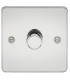 Flat Plate 1G 2 way 10-200W (5-150W LED) trailing edge dimmer - Polished Chrome