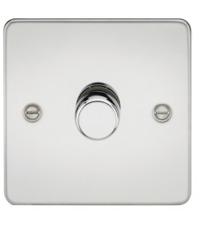 Flat Plate 1G 2 way 10-200W (5-150W LED) trailing edge dimmer - Polished Chrome