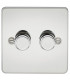 Flat Plate 2G 2 way 10-200W (5-150W LED) trailing edge dimmer -Polished Chrome