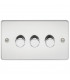 Flat Plate 3G 2 way 10-200W (5-150W LED) trailing edge dimmer - Polished Chrome