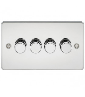 Flat Plate 4G 2 way 10-200W (5-150W LED) trailing edge dimmer - Polished Chrome