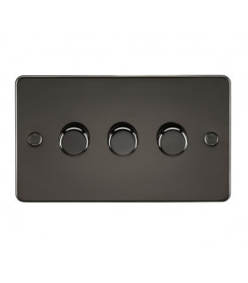 Flat Plate 3G 2 way 10-200W (5-150W LED) trailing edge dimmer - Gunmetal