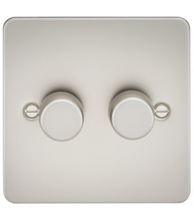 Flat Plate 2G 2 way 10-200W (5-150W LED) trailing edge dimmer - Pearl