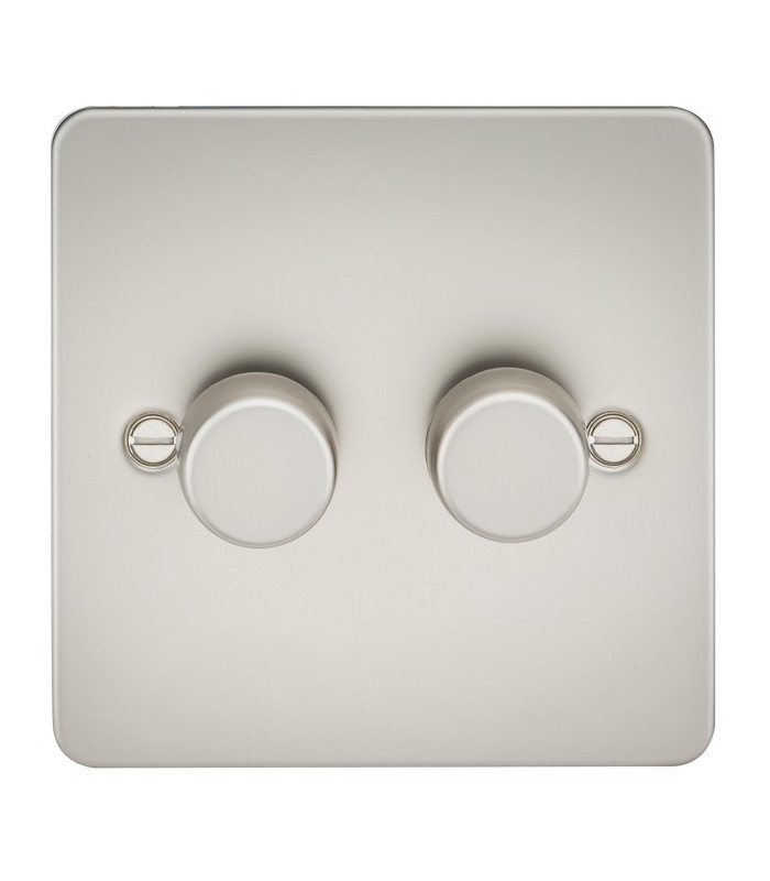 Flat Plate 2G 2 way 10-200W (5-150W LED) trailing edge dimmer - Pearl