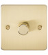 Flat Plate 1G 2 way 10-200W (5-150W LED) trailing edge dimmer - Brushed Brass