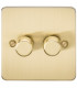 Flat Plate 2G 2 way 10-200W (5-150W LED) trailing edge dimmer - Brushed Brass