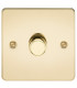 Flat Plate 1G 2 way 10-200W (5-150W LED) trailing edge dimmer - Polished Brass