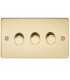 Flat Plate 3G 2 way 10-200W (5-150W LED) trailing edge dimmer - Polished Brass