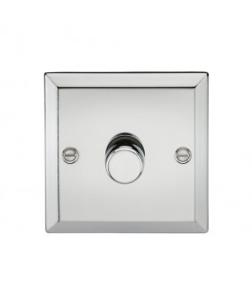 1G 2 way 10-200W (5-150W LED) trailing edge dimmer - Bevelled Edge Polished Chrome