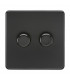 Screwless 2G 2-way 10-200W (5-150W LED) trailing edge dimmer - Matt Black