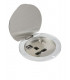 13A 1G Recess Switched Socket with Dual USB Charger (2.4A) - Stainless Steel with black insert
